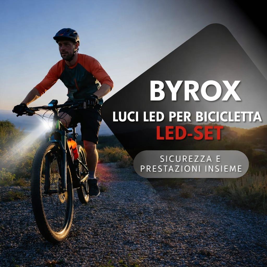 Set Luci LED Bici Ricaricabili Byrox - Sicurezza Notturna